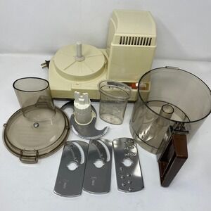 Vintage 80's Retro Sunbeam Food Processor Chopper Almond Brown Mixmaster - READ!